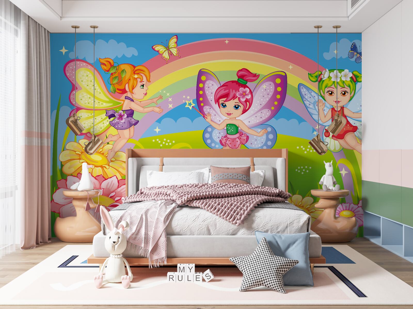 Fototapet prieteni zână în poiană