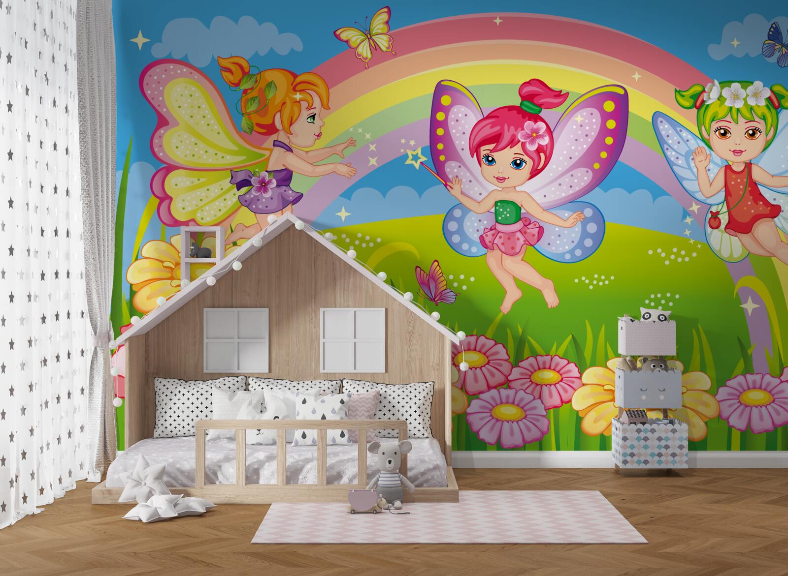 Fototapet prieteni zână în poiană