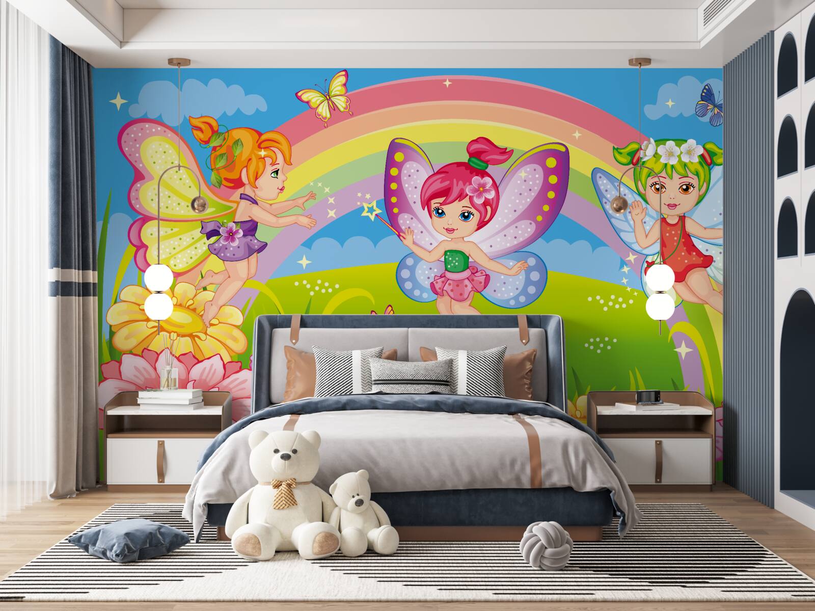 Fototapet prieteni zână în poiană