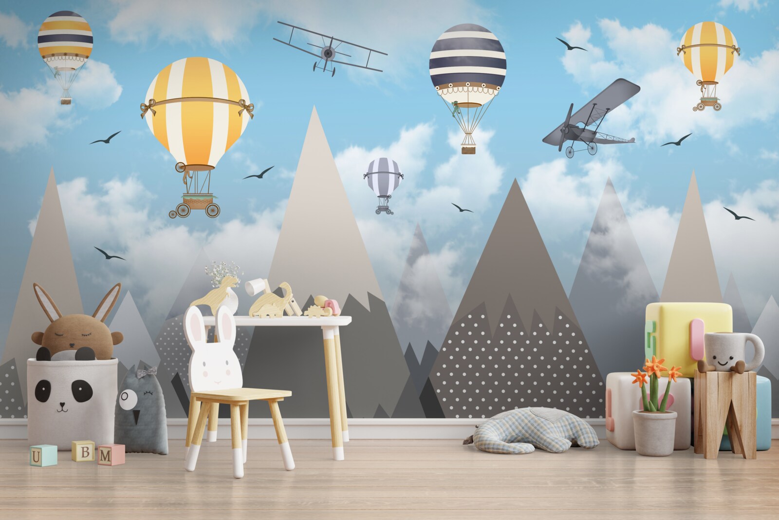 Fototapet vehicule pe vârfurile munților