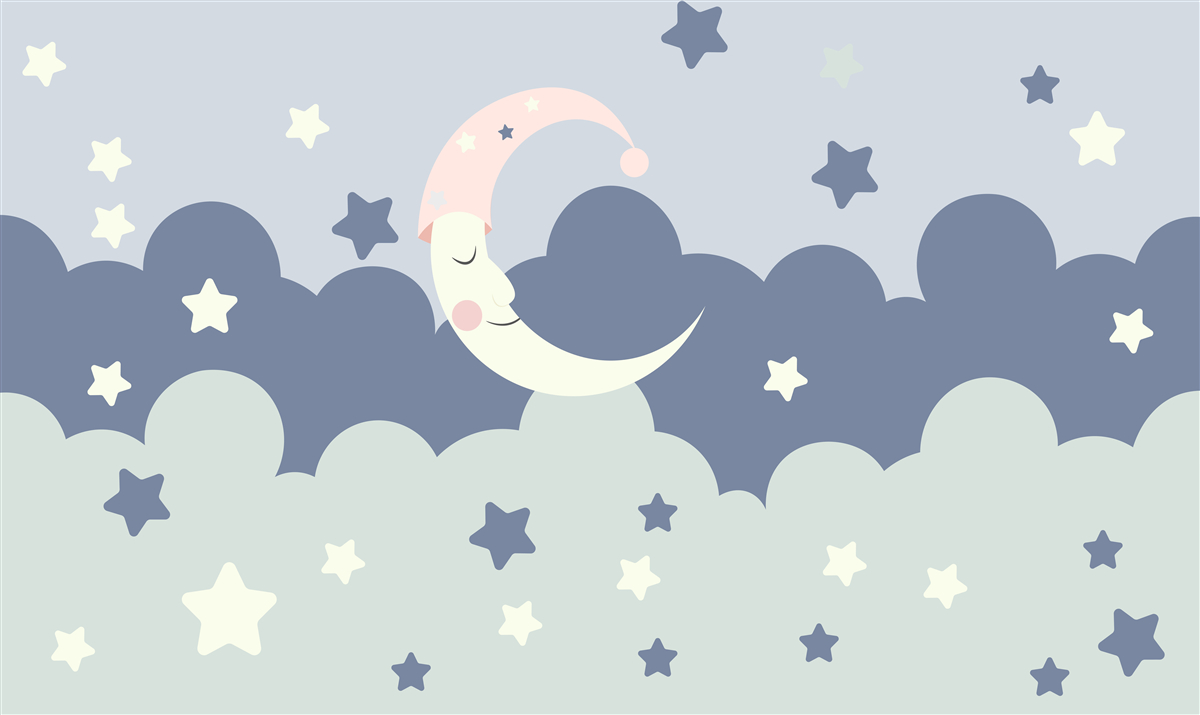 Fototapet luna și luminile adorm