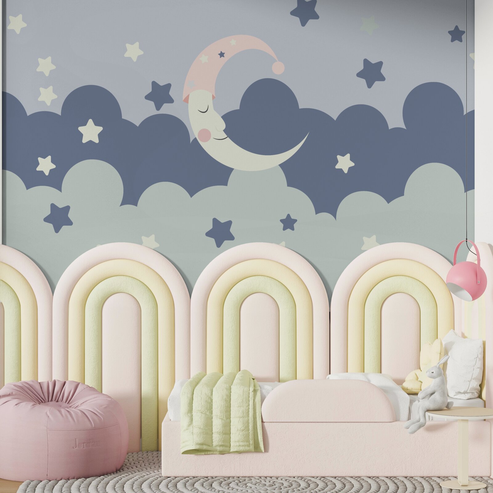 Fototapet luna și luminile adorm