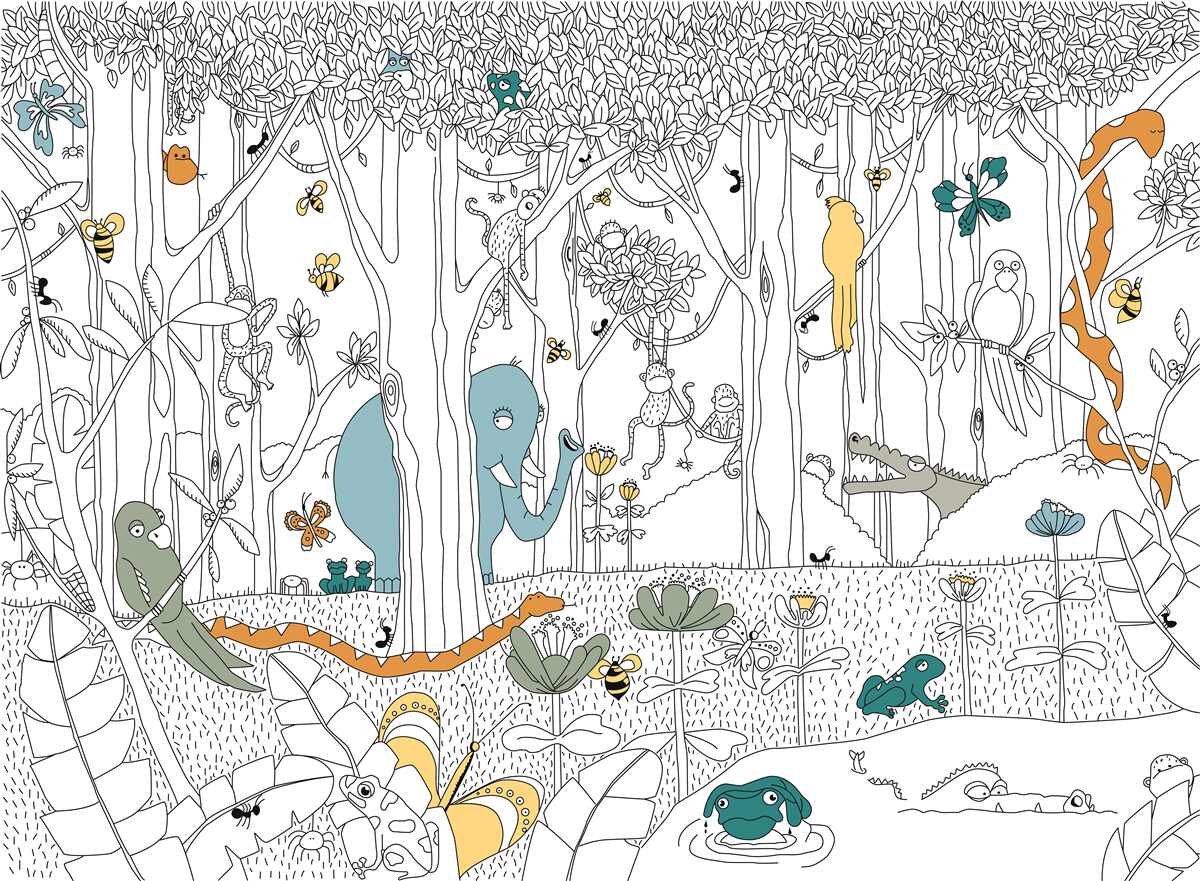 Fototapet animale de pădure pentru copii