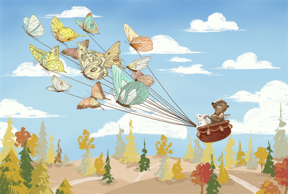 Fototapet locuitorii pădurilor sunt transportați de fluturi