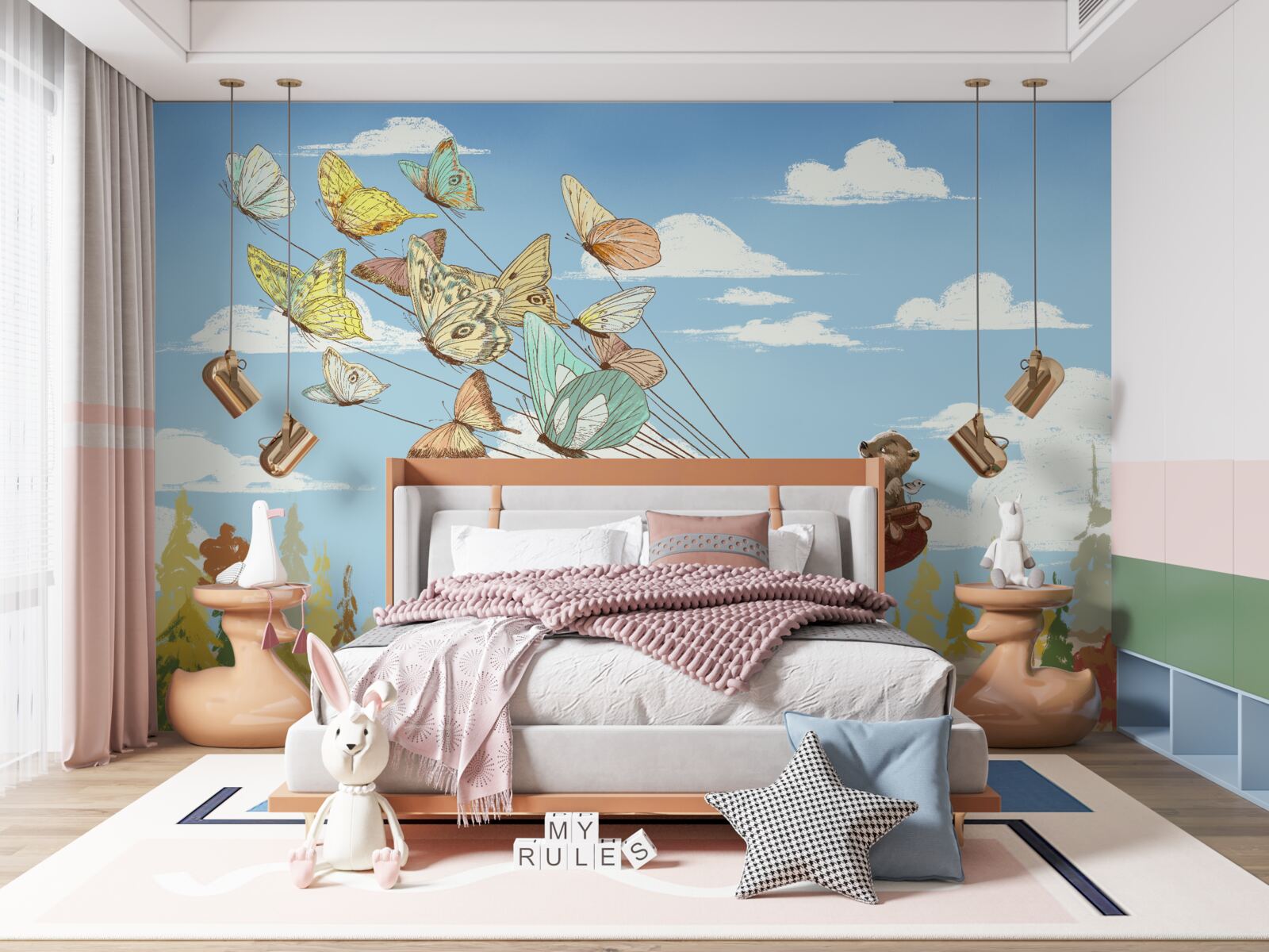 Fototapet locuitorii pădurilor sunt transportați de fluturi