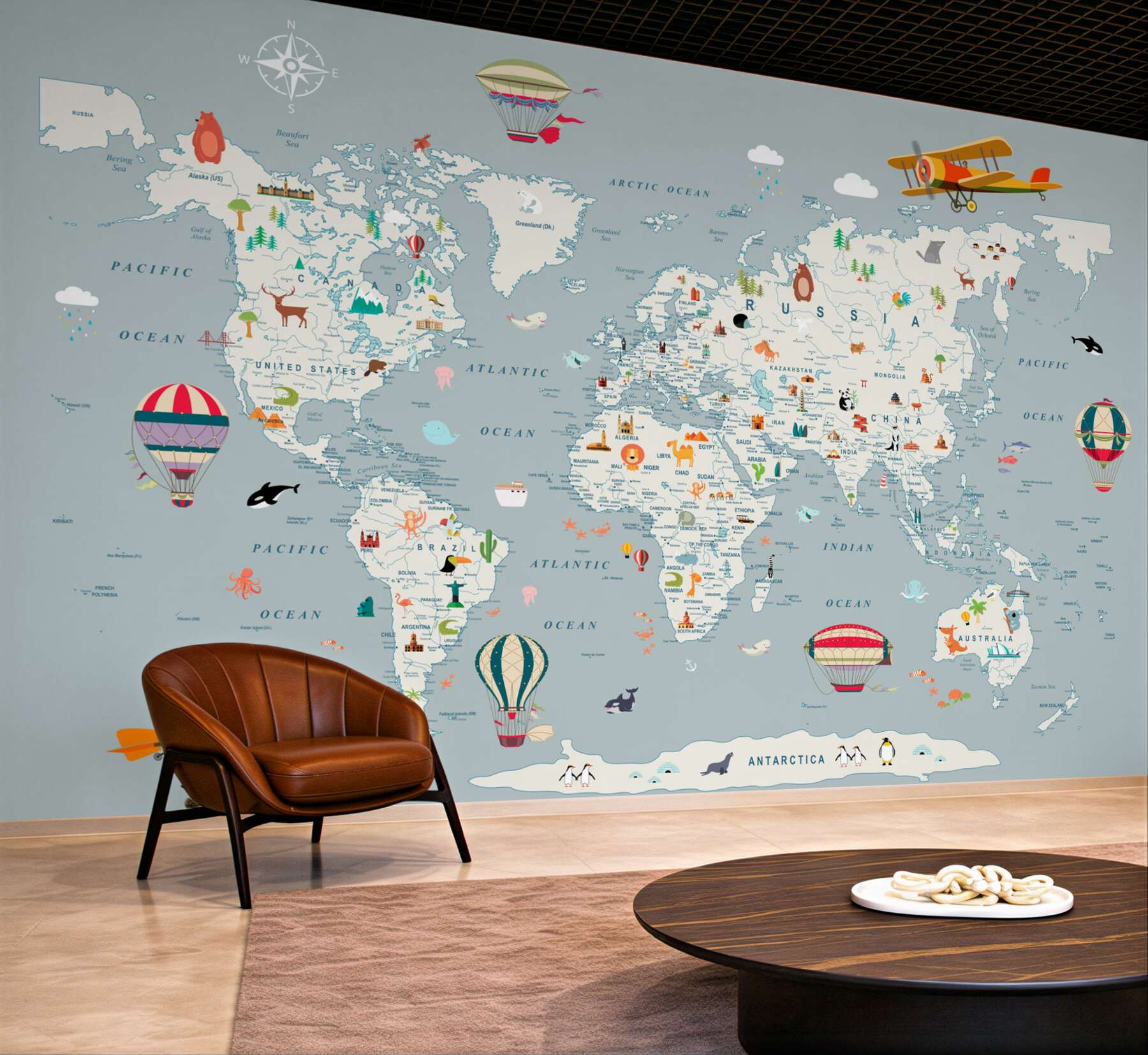 Fototapeta mapa świata i podróże lotnicze