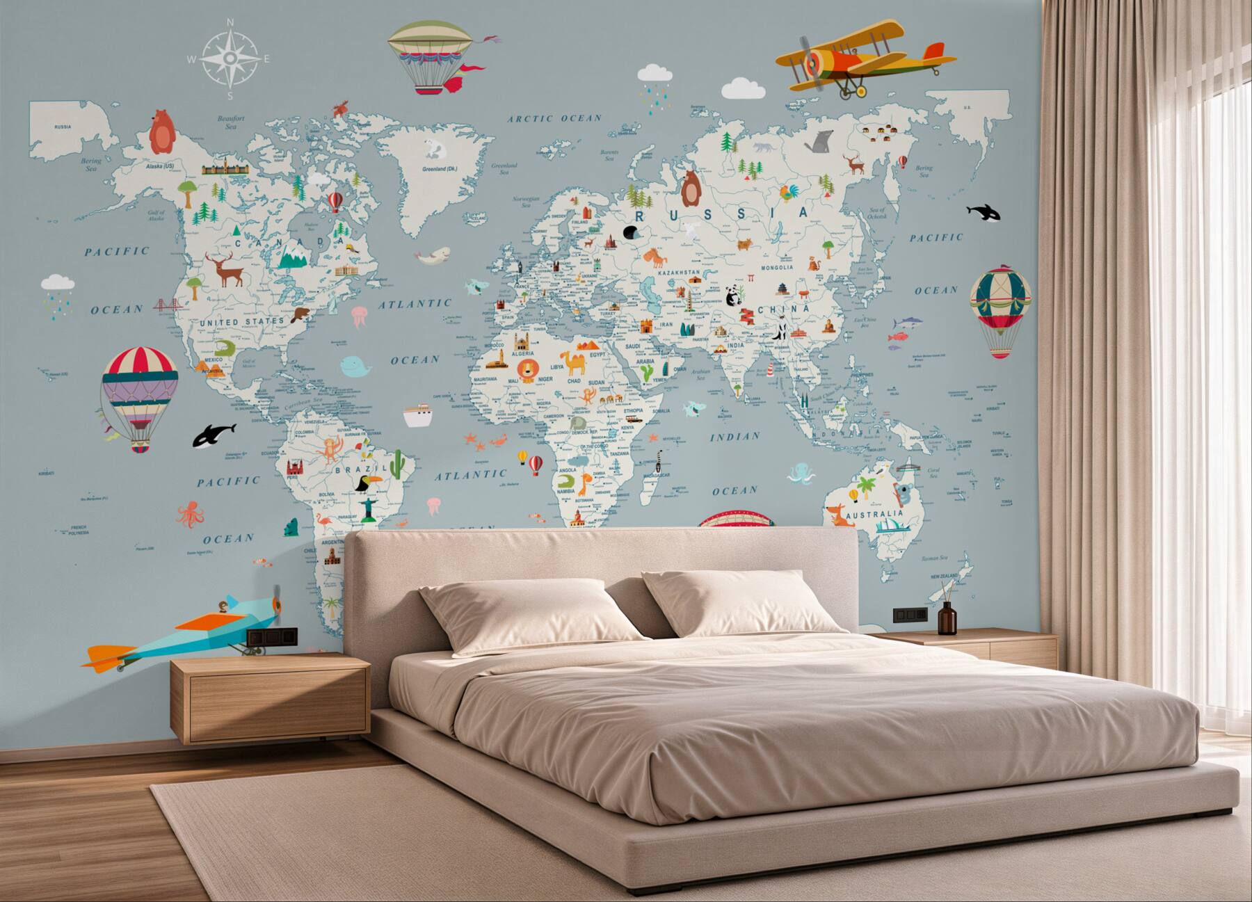 Fototapeta mapa świata i podróże lotnicze