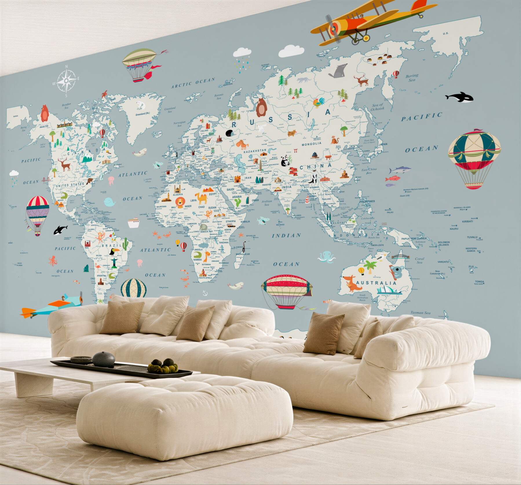 Fototapeta mapa świata i podróże lotnicze