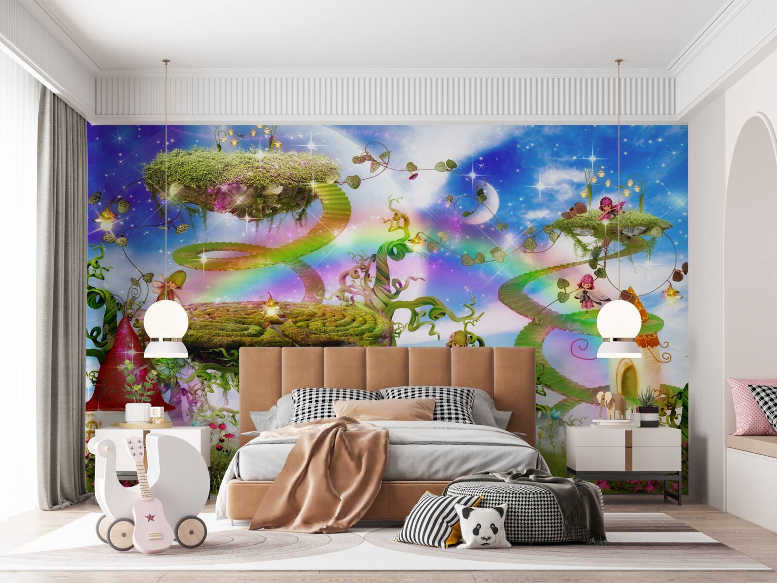 Fototapet un oraș de vis printre nori