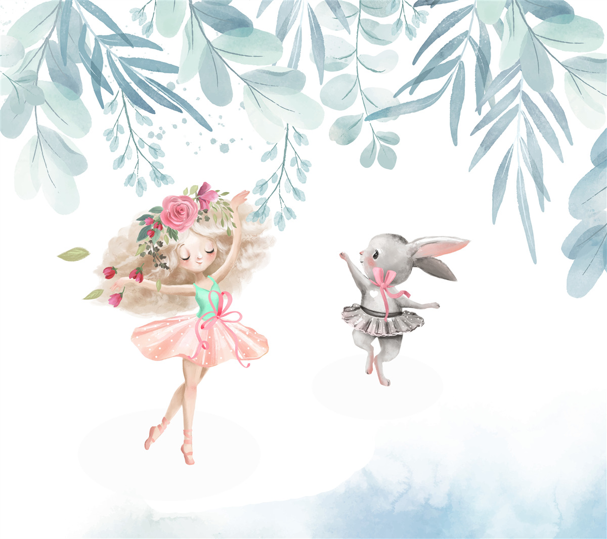 Fototapet vrăjitoarea și prietenul ei iepure