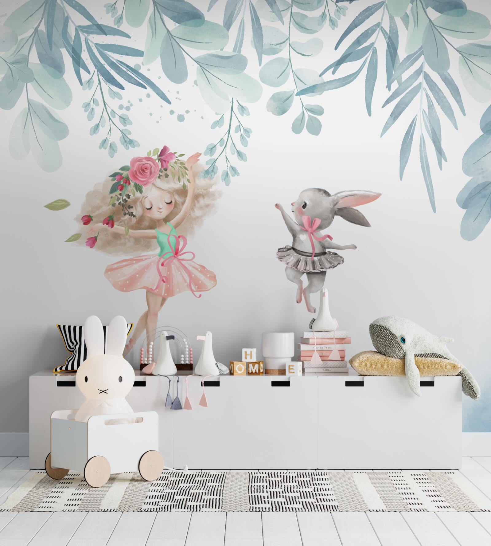 Fototapet vrăjitoarea și prietenul ei iepure