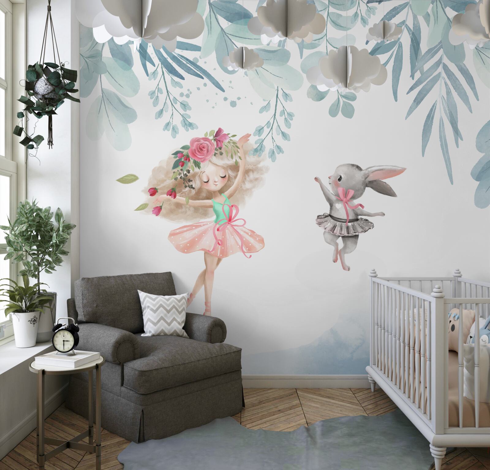 Fototapet vrăjitoarea și prietenul ei iepure