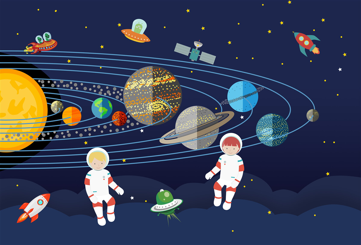 Fototapet omenirea și alți locuitori ai universului