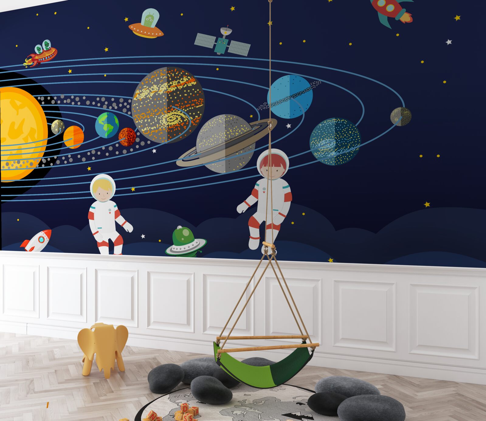 Fototapet omenirea și alți locuitori ai universului