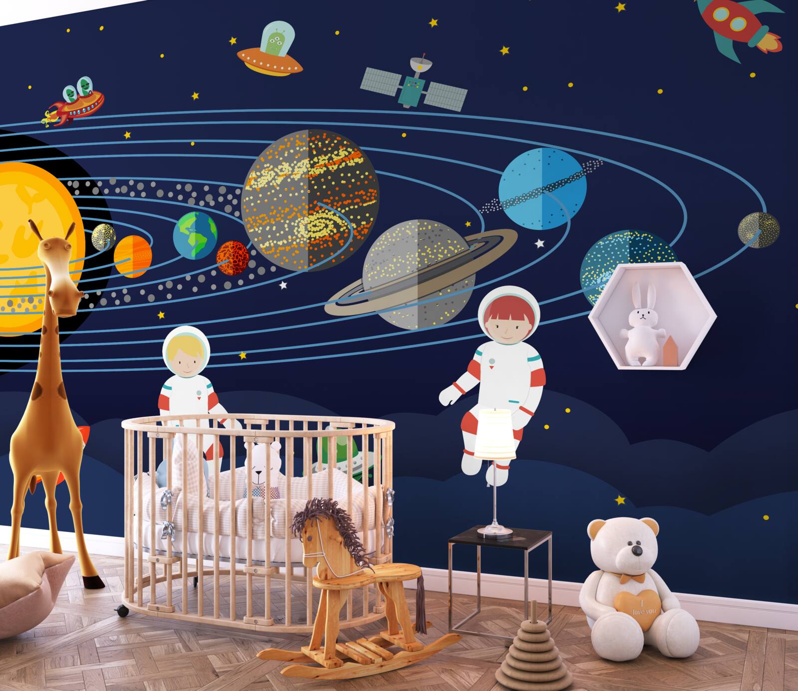 Fototapet omenirea și alți locuitori ai universului