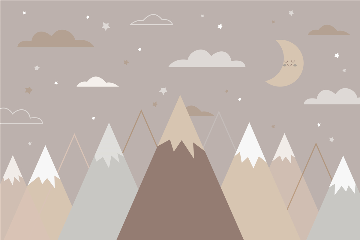 Fototapet noaptea se întindea peste vârfurile înzăpezite