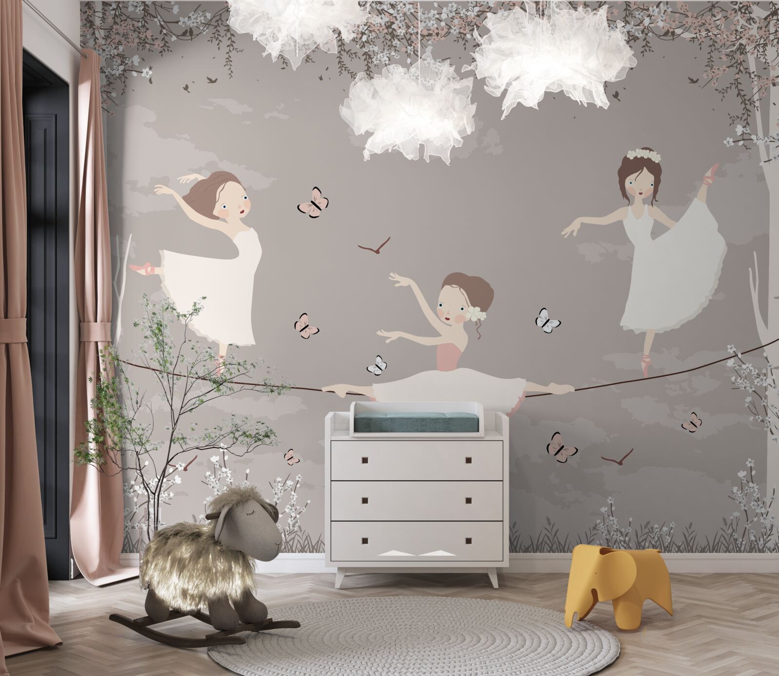 Fototapet fete acrobatice pe o frânghie