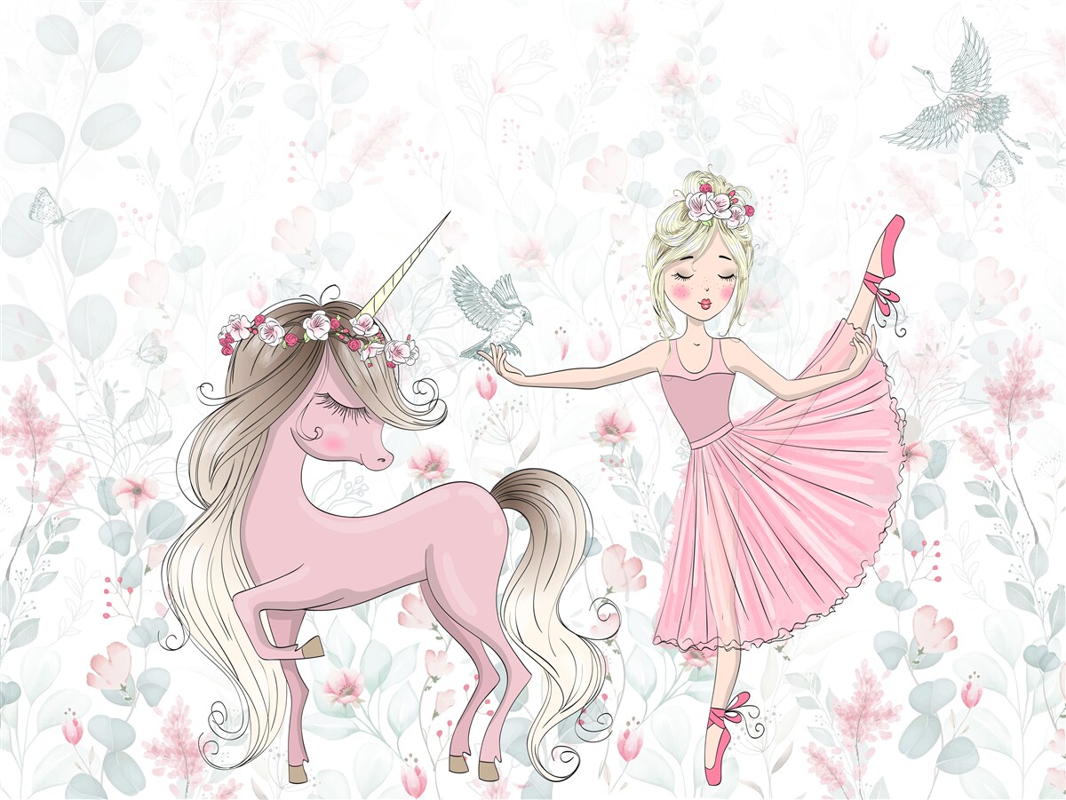 Fototapet o vrăjitoare și unicornul ei devotat