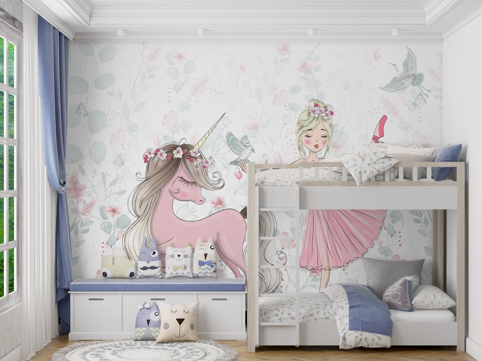 Fototapet o vrăjitoare și unicornul ei devotat