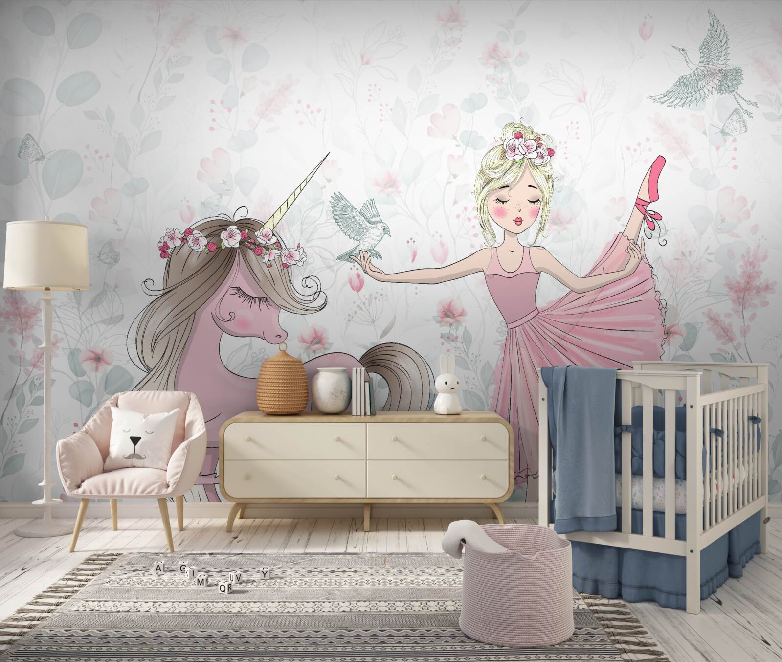 Fototapet o vrăjitoare și unicornul ei devotat