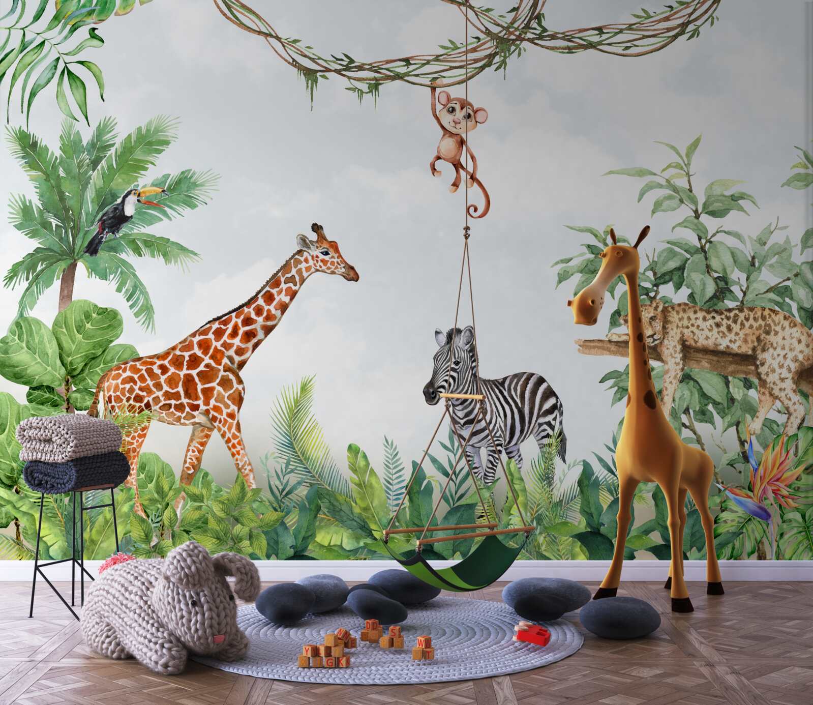 Fototapet animalele din regiunile tropicale iau o pauză