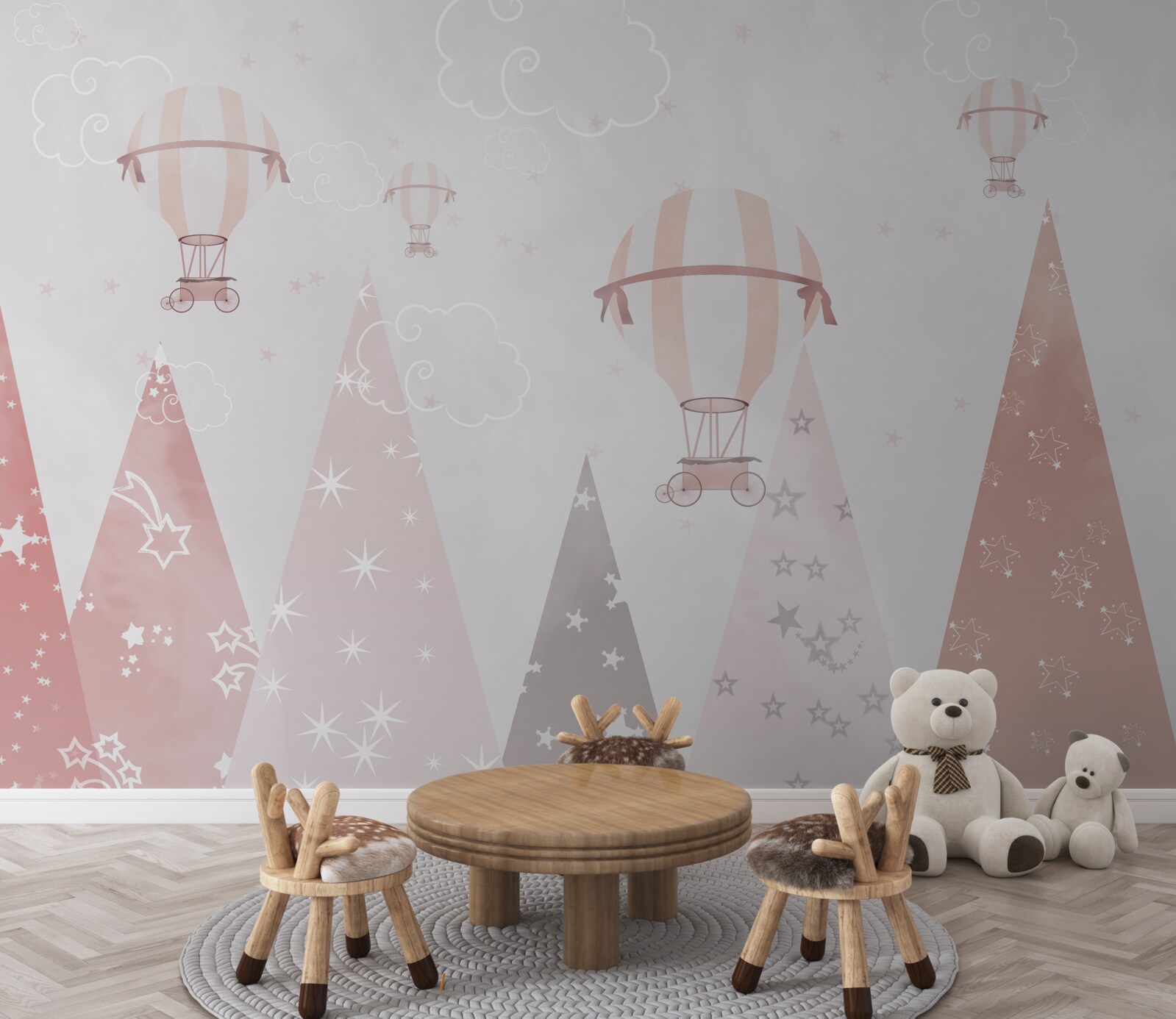 Fototapet bilele din cer stropesc pădurea cu stele strălucitoare