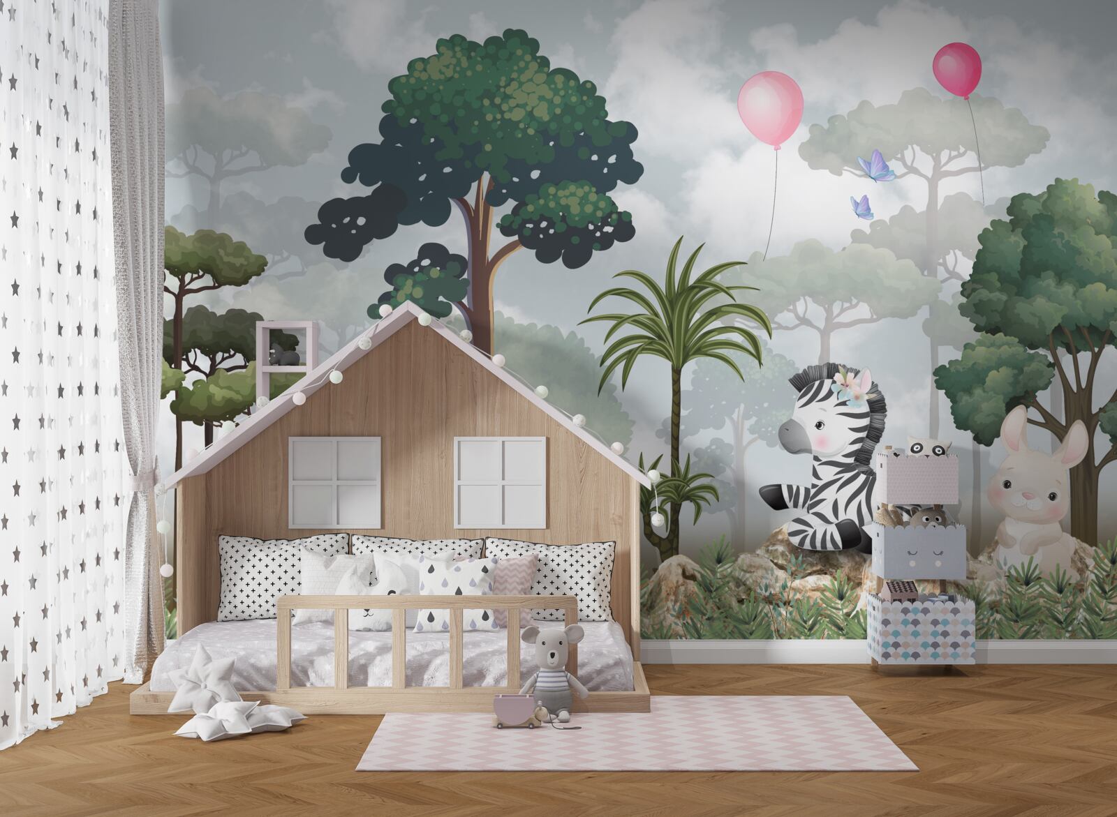 Fototapet animalele din pădure își sărbătoresc ziua de naștere