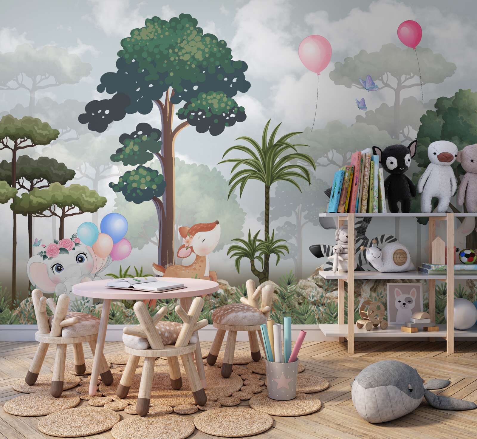 Fototapet animalele din pădure își sărbătoresc ziua de naștere