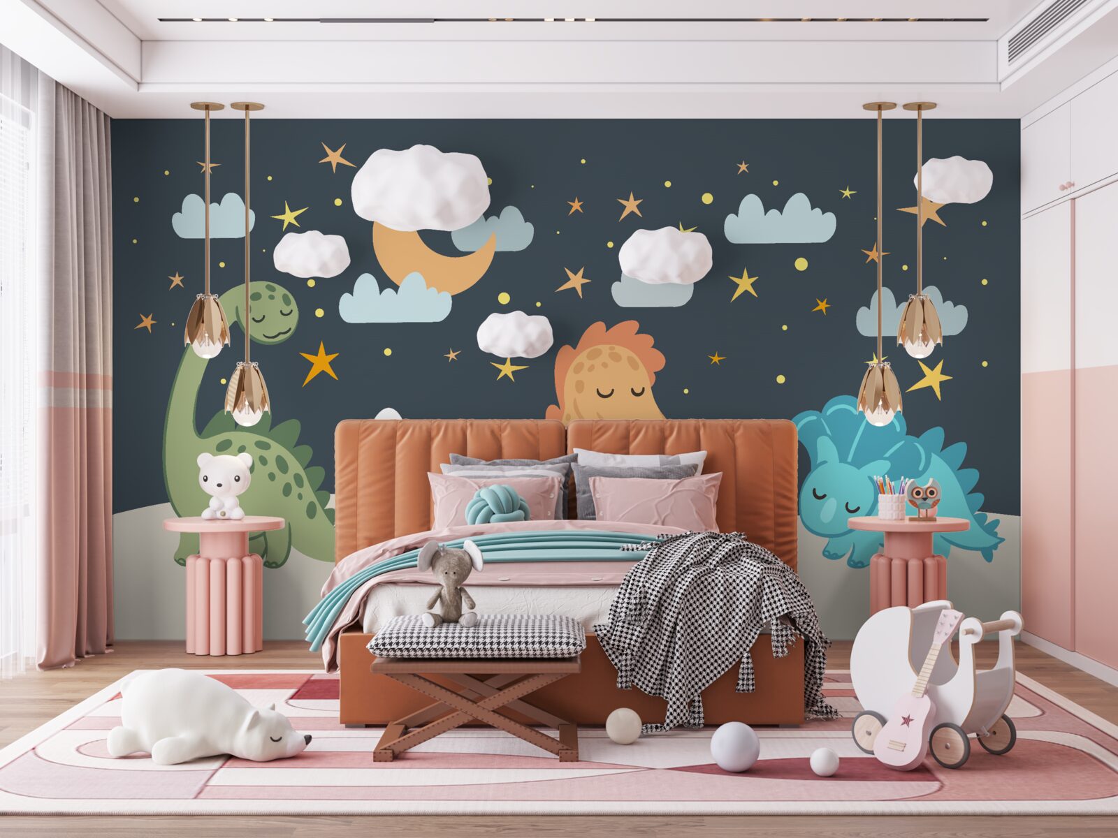 Fototapet dinozaurii merg la culcare