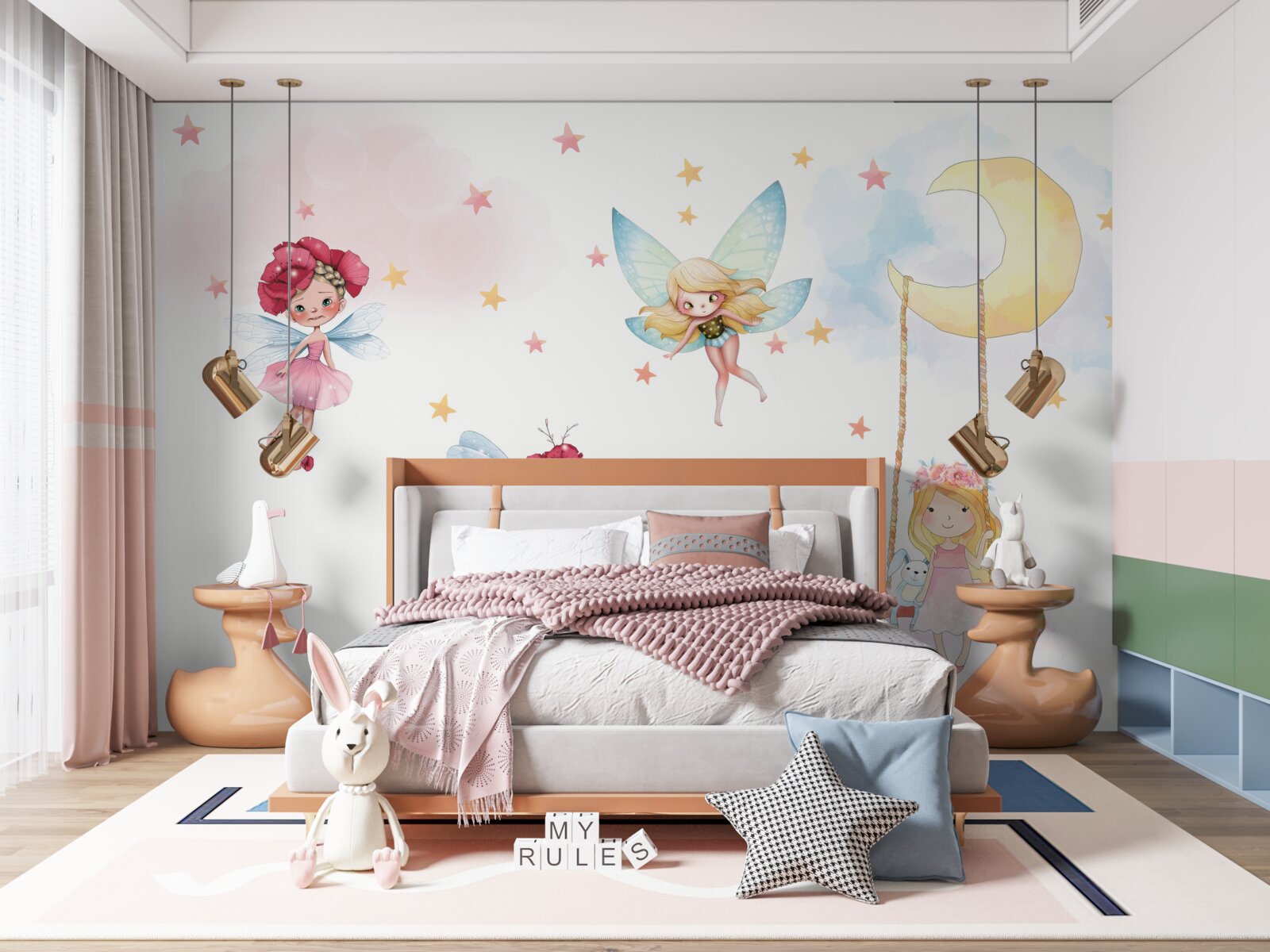 Fototapet zâne mici cu aripi grațioase