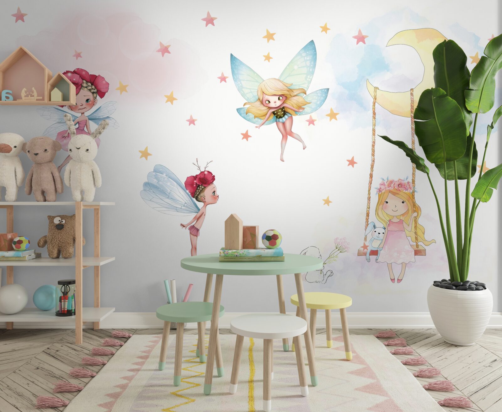 Fototapet zâne mici cu aripi grațioase