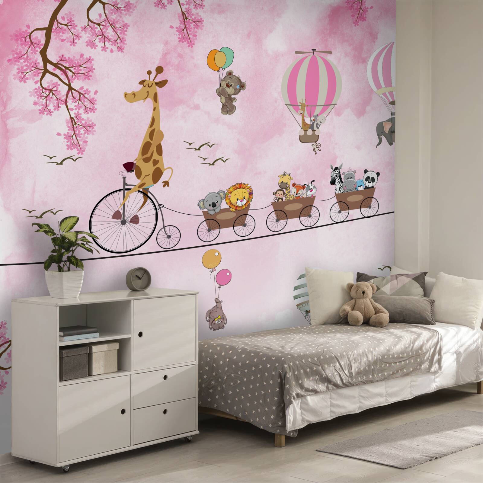 Fototapet tineri aviatori pe sârmă înaltă