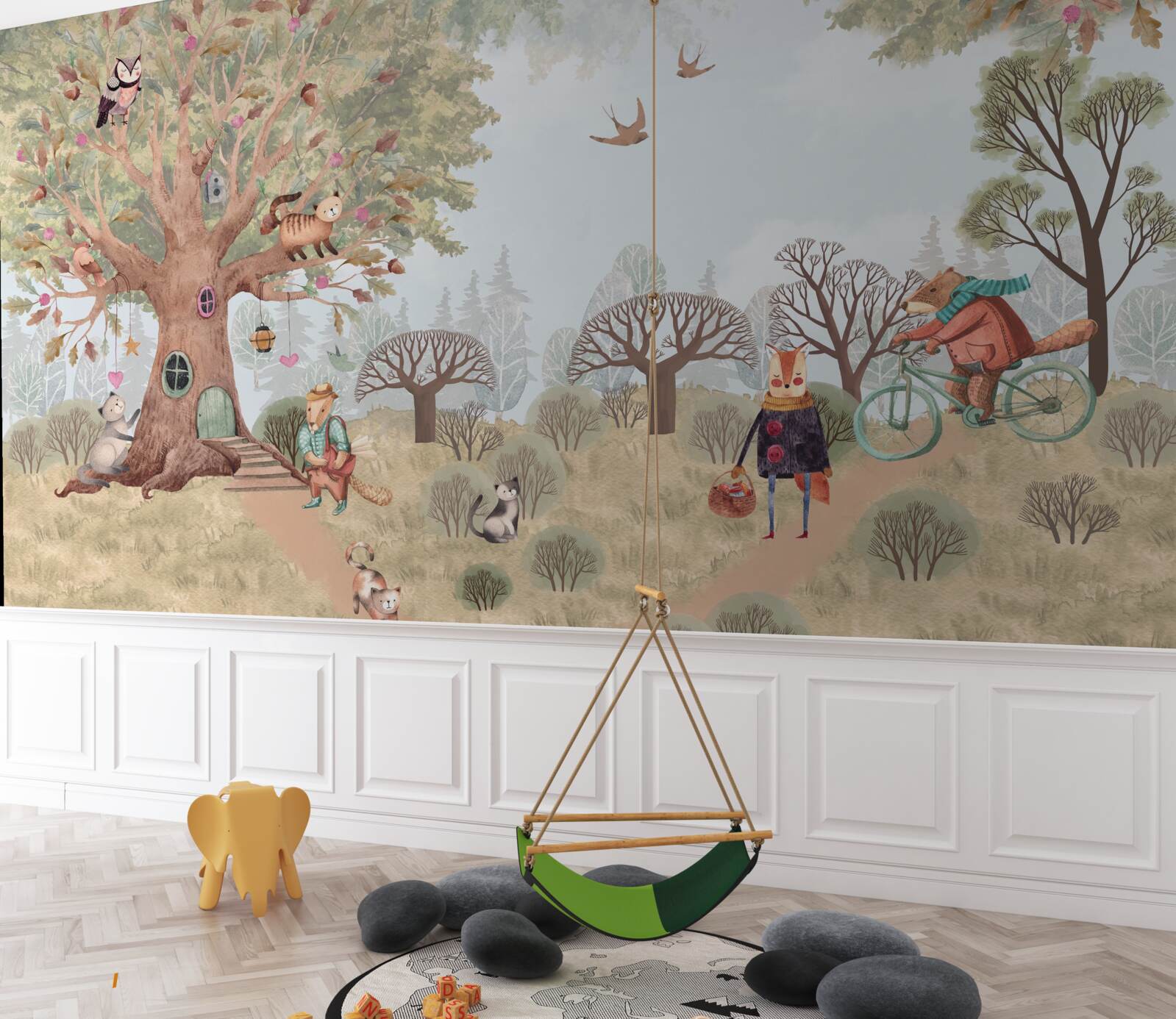 Fototapet o casă de animale într-un copac magic