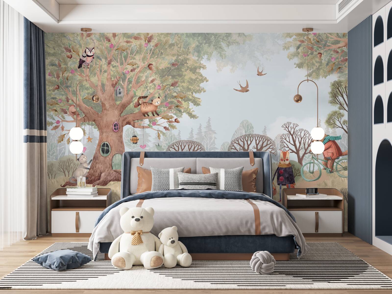 Fototapet o casă de animale într-un copac magic