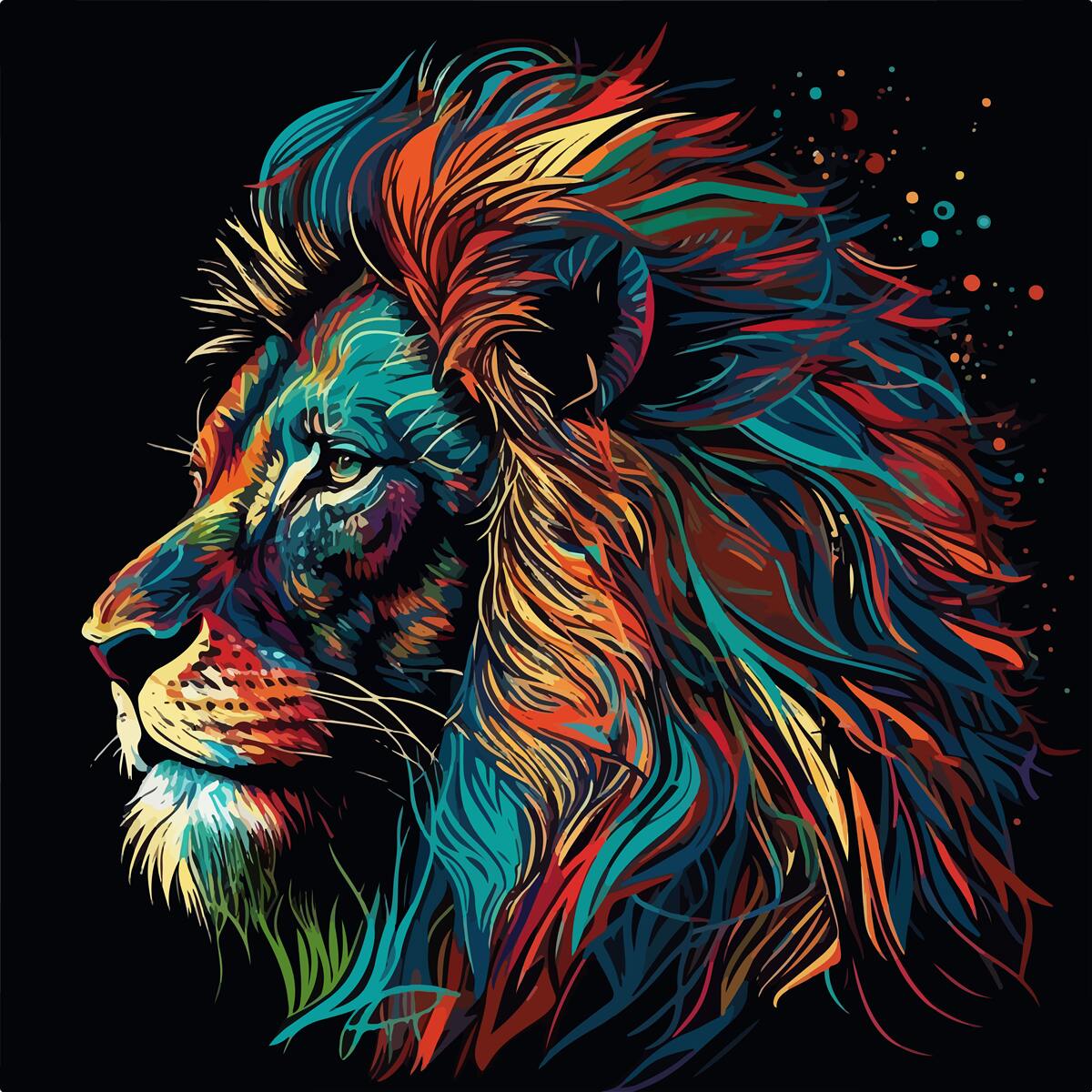 Fototapet imagine abstractă a unui tigru adult