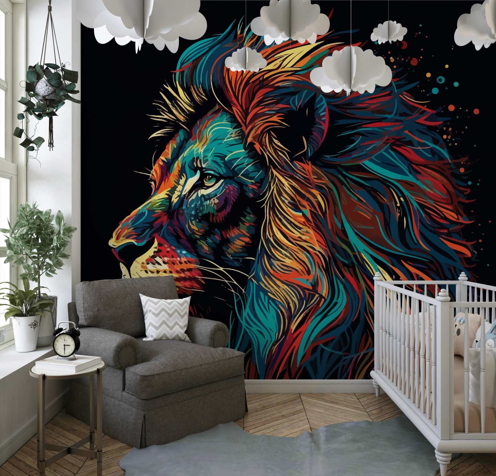 Fototapet imagine abstractă a unui tigru adult