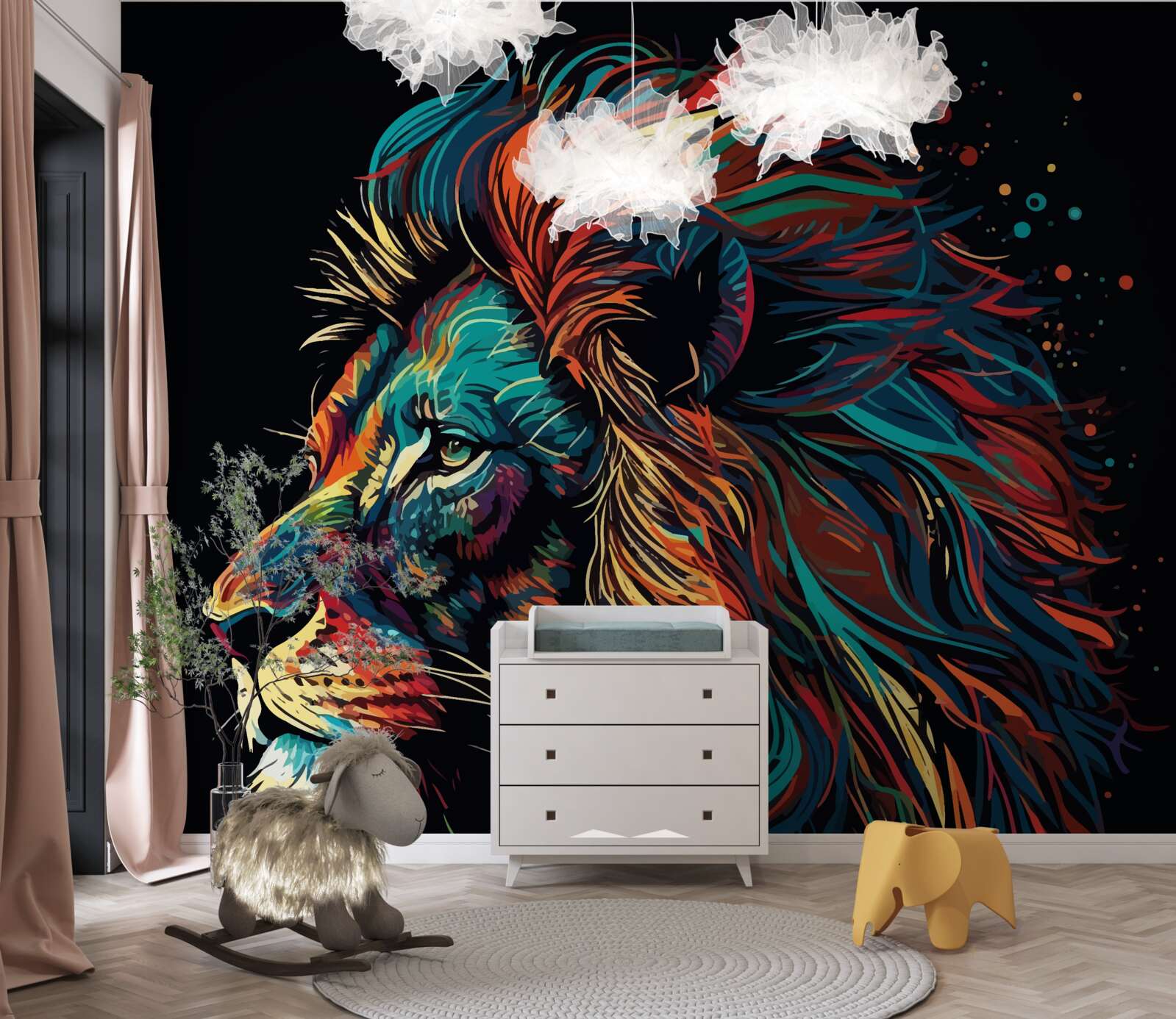 Fototapet imagine abstractă a unui tigru adult