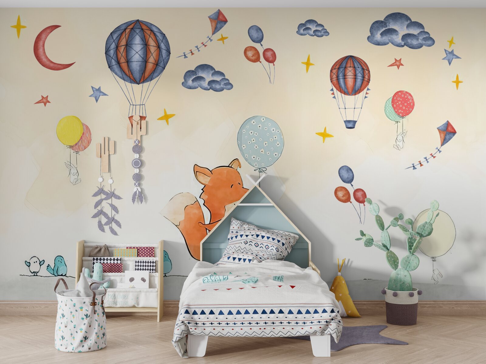 Fototapet mica vulpe merge la petrecere