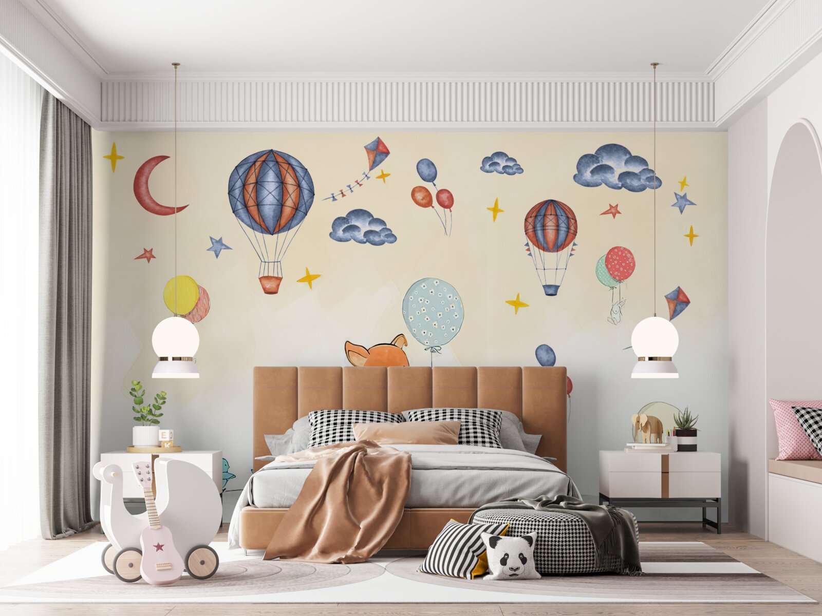 Fototapet mica vulpe merge la petrecere