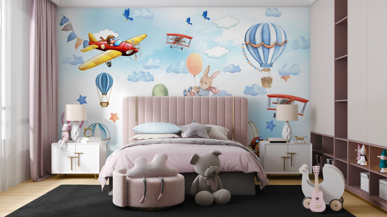 Fototapet personaje de basm planează pe cer