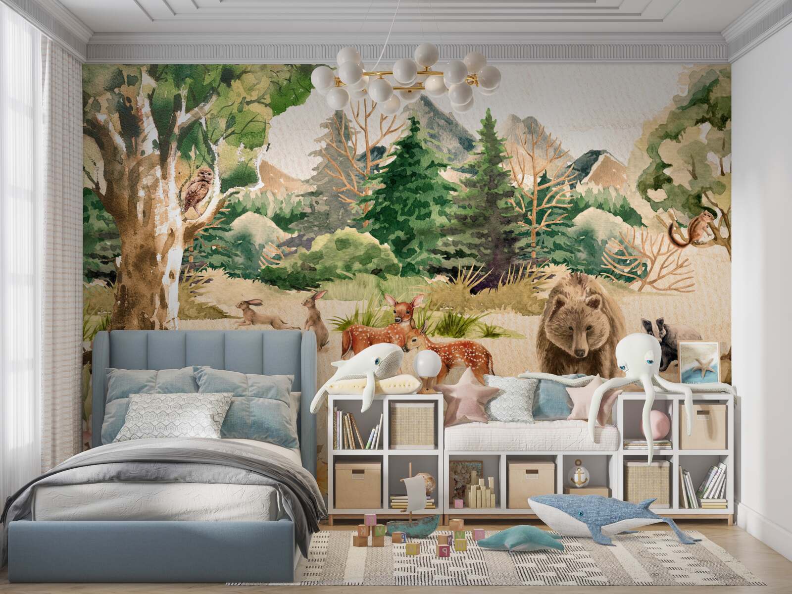 Fototapet pădurea primăvara și trezirea animalelor