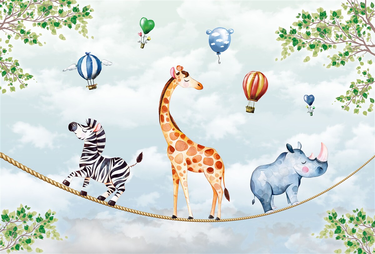 Fototapet trei acrobați se odihnesc pe o sârmă înaltă