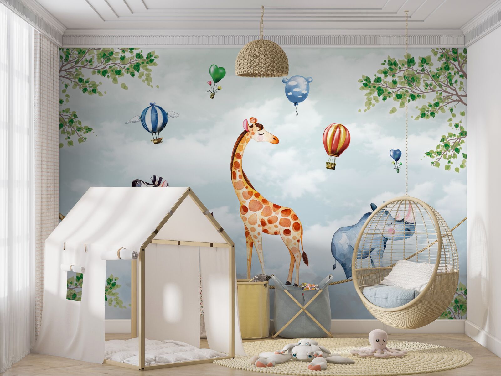 Fototapet trei acrobați se odihnesc pe o sârmă înaltă