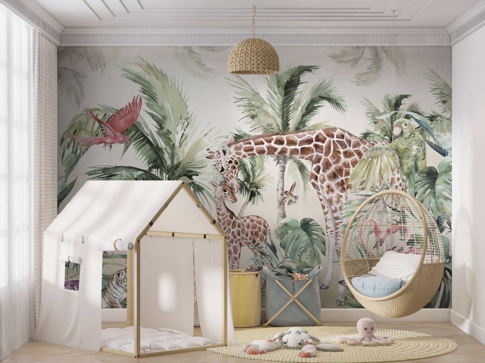 Fototapet locuitori ai junglei cu progenituri