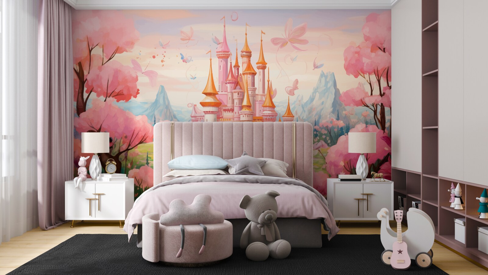 Fototapet un castel dintr-un basm disney