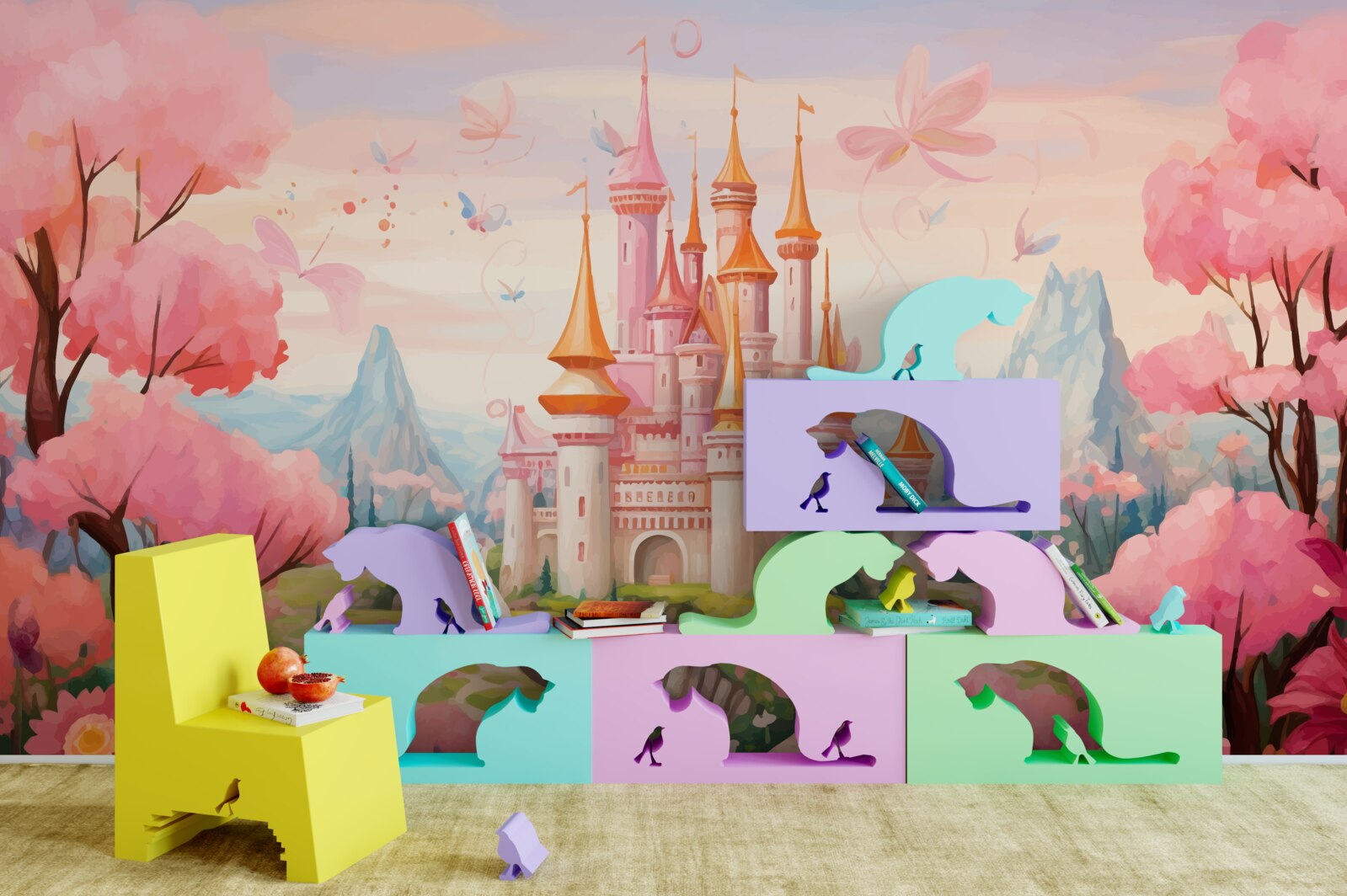 Fototapet un castel dintr-un basm disney