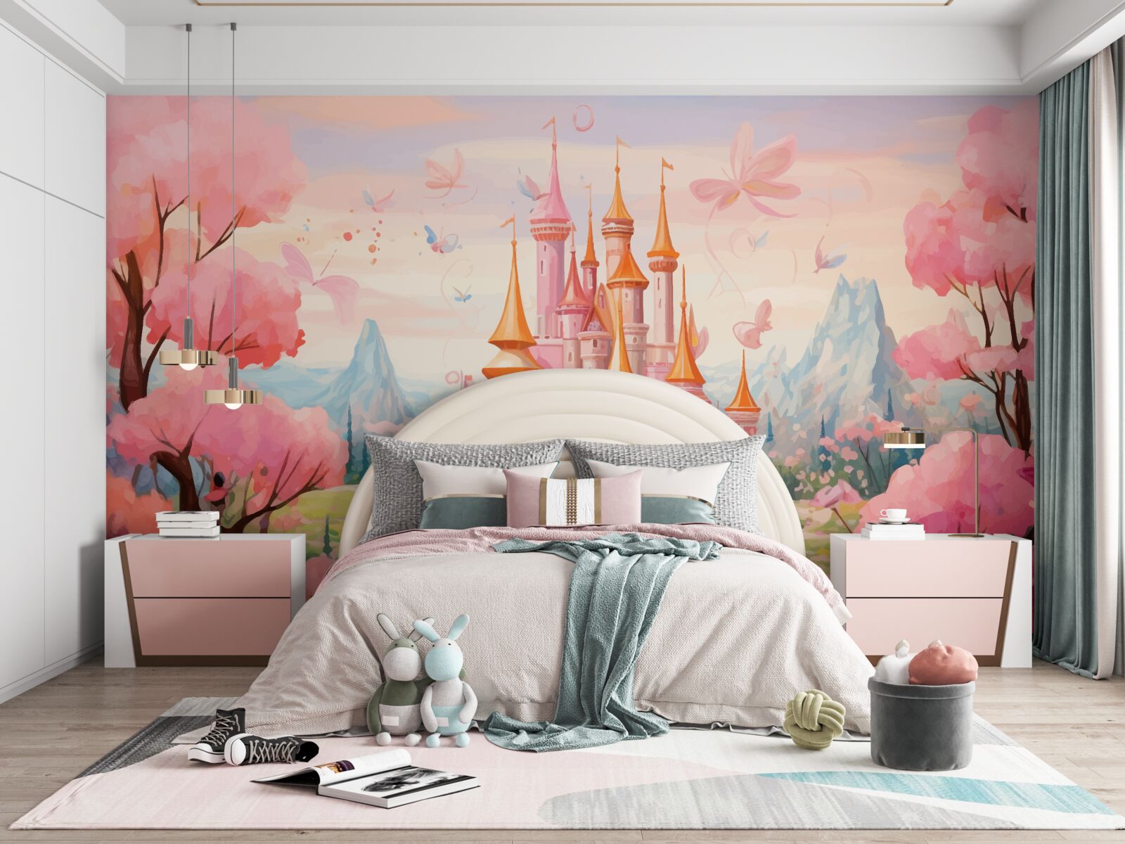 Fototapet un castel dintr-un basm disney