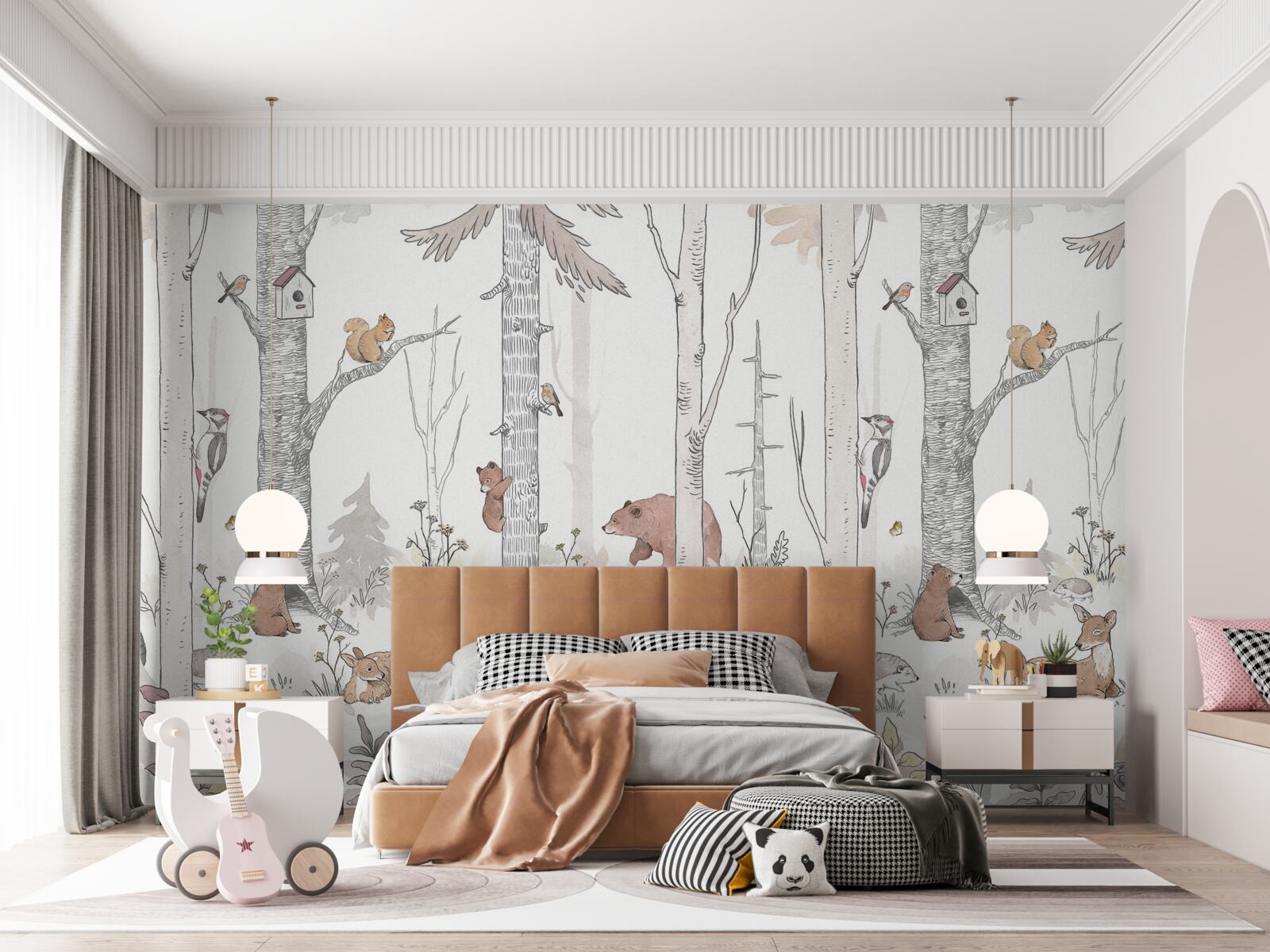 Fototapet locuitorii pădurilor sunt ocupați cu treburile lor