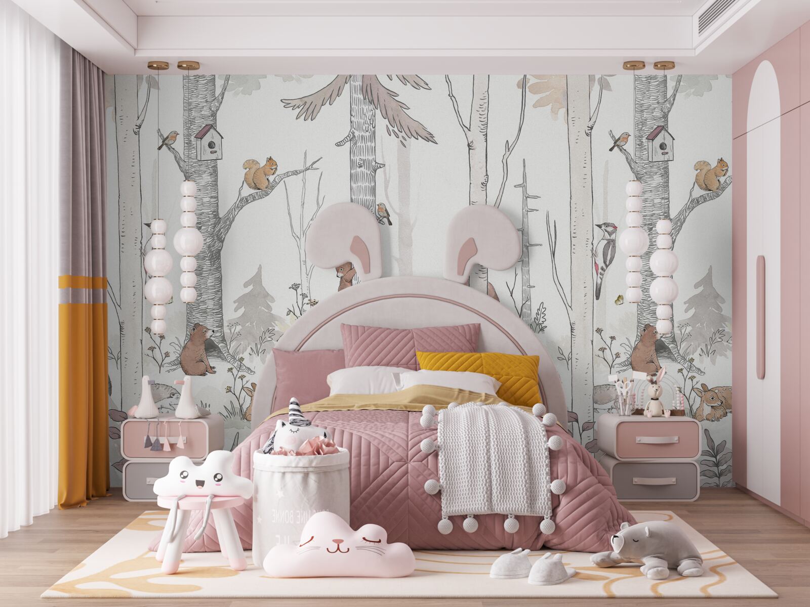 Fototapet locuitorii pădurilor sunt ocupați cu treburile lor