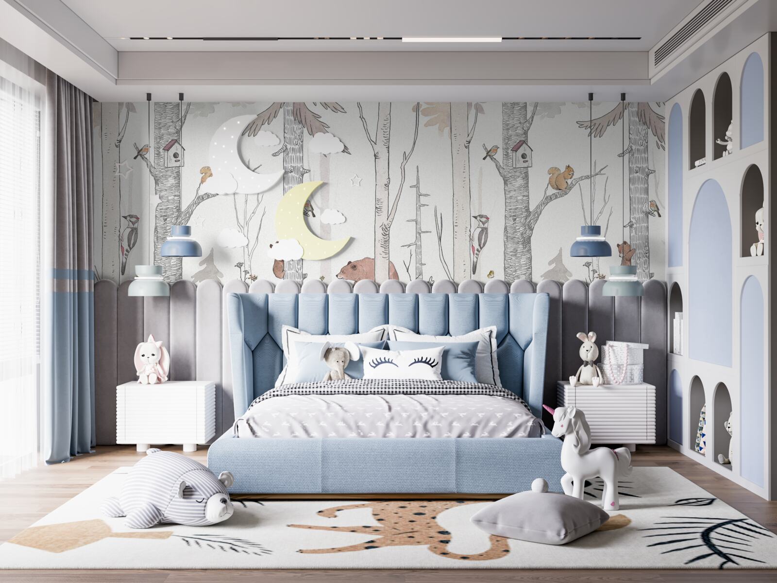 Fototapet locuitorii pădurilor sunt ocupați cu treburile lor